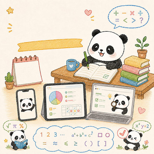熊猫家庭陪伴孩子学习
